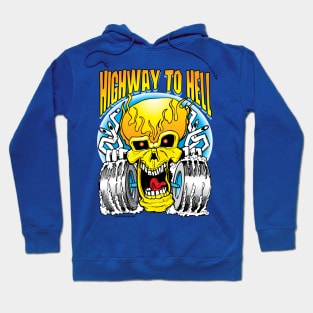 Highway to Hell Skull on Wheels Hoodie